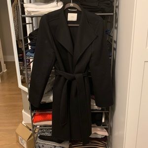 Black Aritzia Wrap Wool Coat
